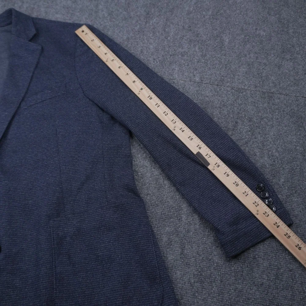 Nordstrom Rack Blazer Mens 44R Blue Trim Fit Textured Knit Sport Coat